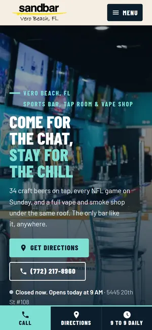 Sandbar homepage on a phone